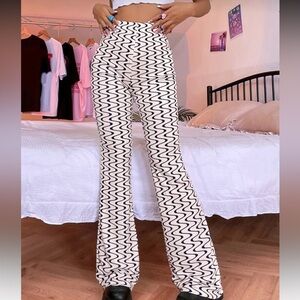 Flare Stylish Black and White Bottoms